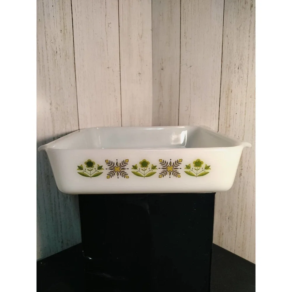 Fire King by Anchor Hocking Meadow Green vintage casserole milk glass #435